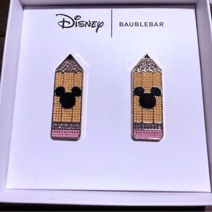 Disney Baublebar Mickey Mouse Pencil Earrings Box Teacher Gift Back To School
